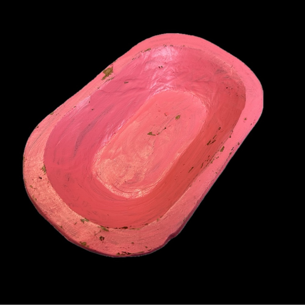 Pink Distressed Dough Bowl